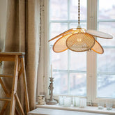 Southeast Asian Rattan Flower Pendant Light